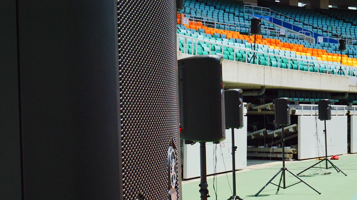 Speakers in place at Shizuoka Stadium ECOPA
