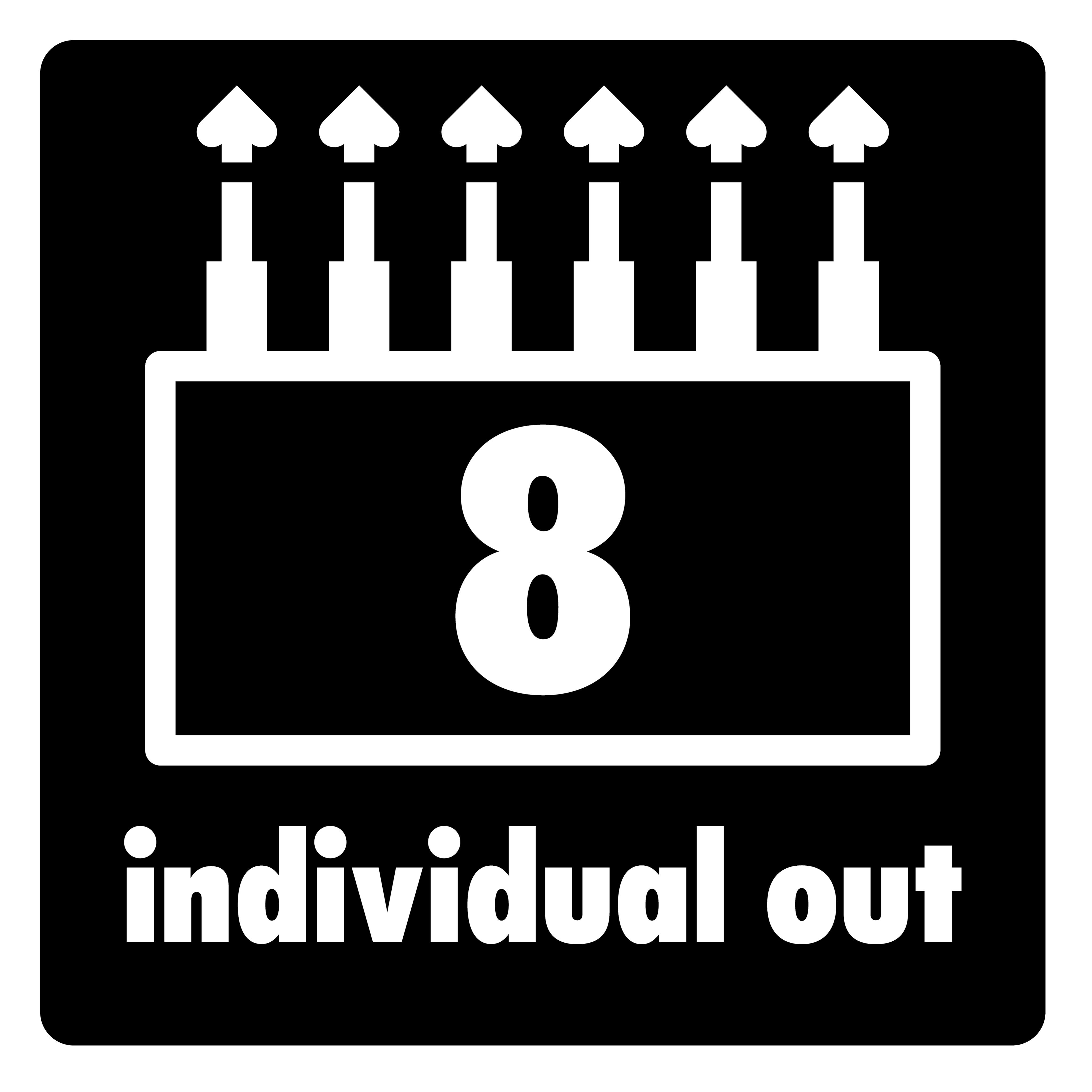 Otto uscite per inviare separatamente i canali di batteria e degli effetti al PA