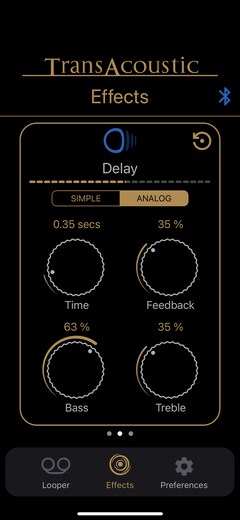 Menu effetti – Parametri delay