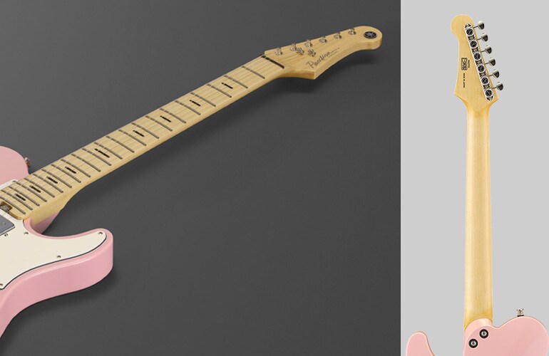 Primo piano della forma del manico della Pacifica SC Professional