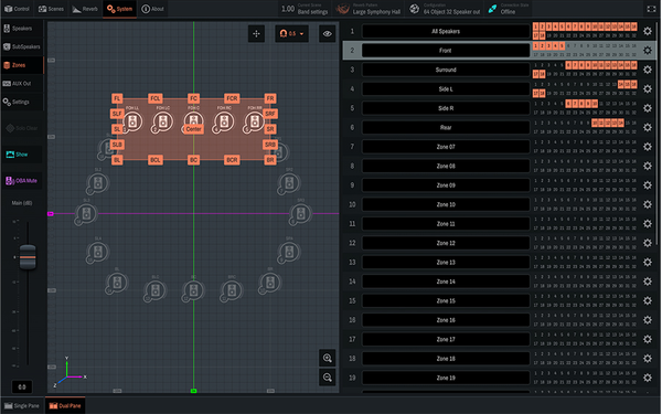 Yamaha Sound xR Image: Speaker Zoning