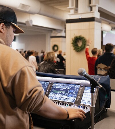 Yamaha DM7-EX digital mixing console used as the centerpiece of CityLight Church’s networked audio system.