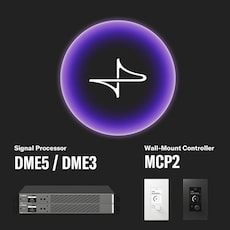 Commercial Installation Solutions Ecosystem with Signal Processors DME5 / DME3, Wall-Mount Controller MCP2