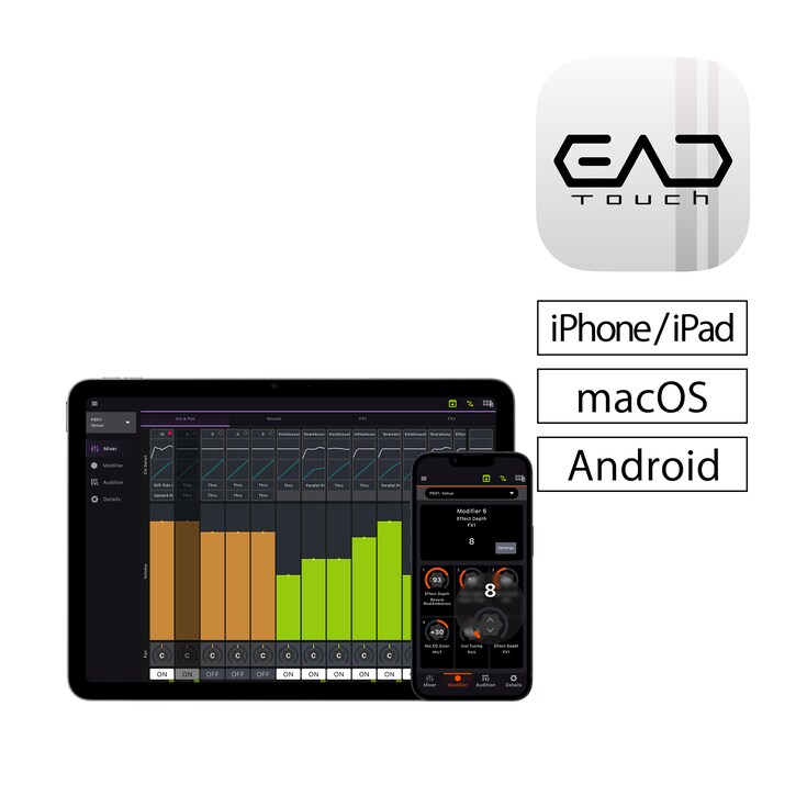 Icona dell’app EAD Touch e schermata di controllo